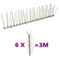 vidaXL Conjunto 20 picos para pássaros e pombos 2 filas 10 m plástico
