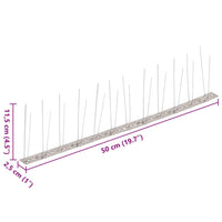 vidaXL Conjunto 20 picos pássaros e pombos 2 filas 10m aço inoxidável