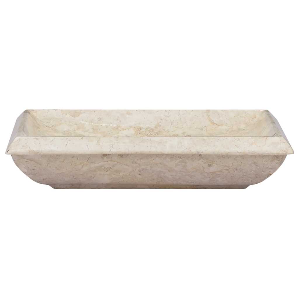 vidaXL Lavatório 50x35x10 cm mármore cor creme