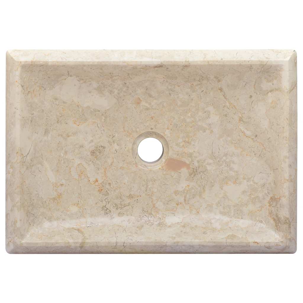 vidaXL Lavatório 50x35x10 cm mármore cor creme