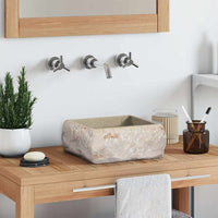 vidaXL Lavatório 30x30x13 mármore cor creme