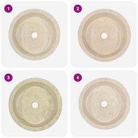 vidaXL Lavatório Ø40x15 mármore cor creme