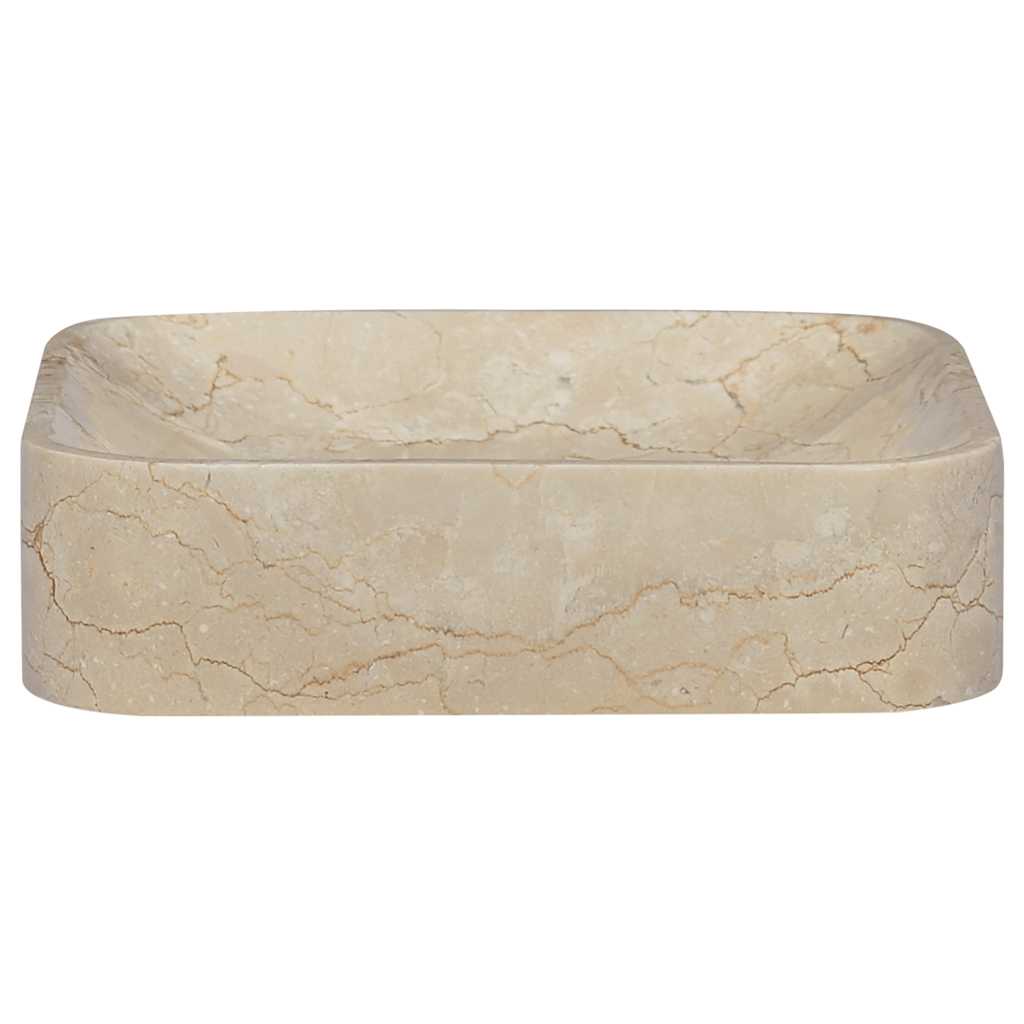 vidaXL Lavatório 40x40x10 cm mármore cor creme