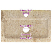 vidaXL Lavatório de parede 38x24x6,5 cm mármore cor creme