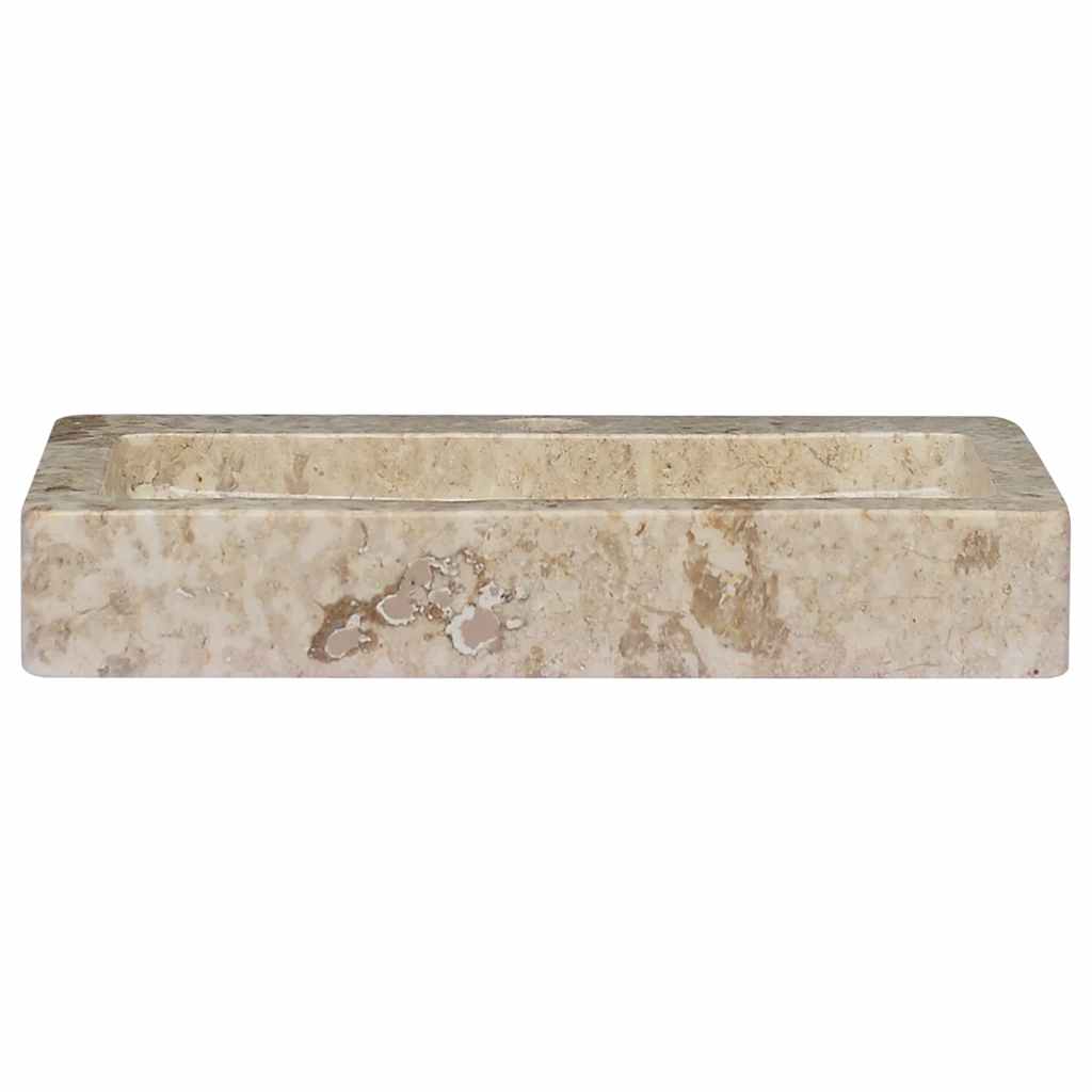 vidaXL Lavatório de parede 38x24x6,5 cm mármore cor creme