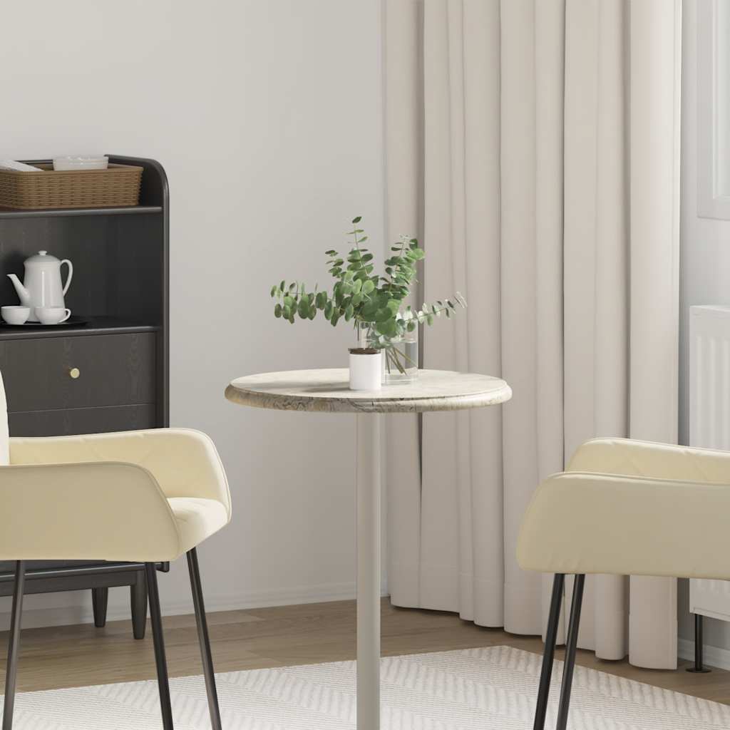 vidaXL Tampo de mesa Ø40x2,5 cm mármore cor creme