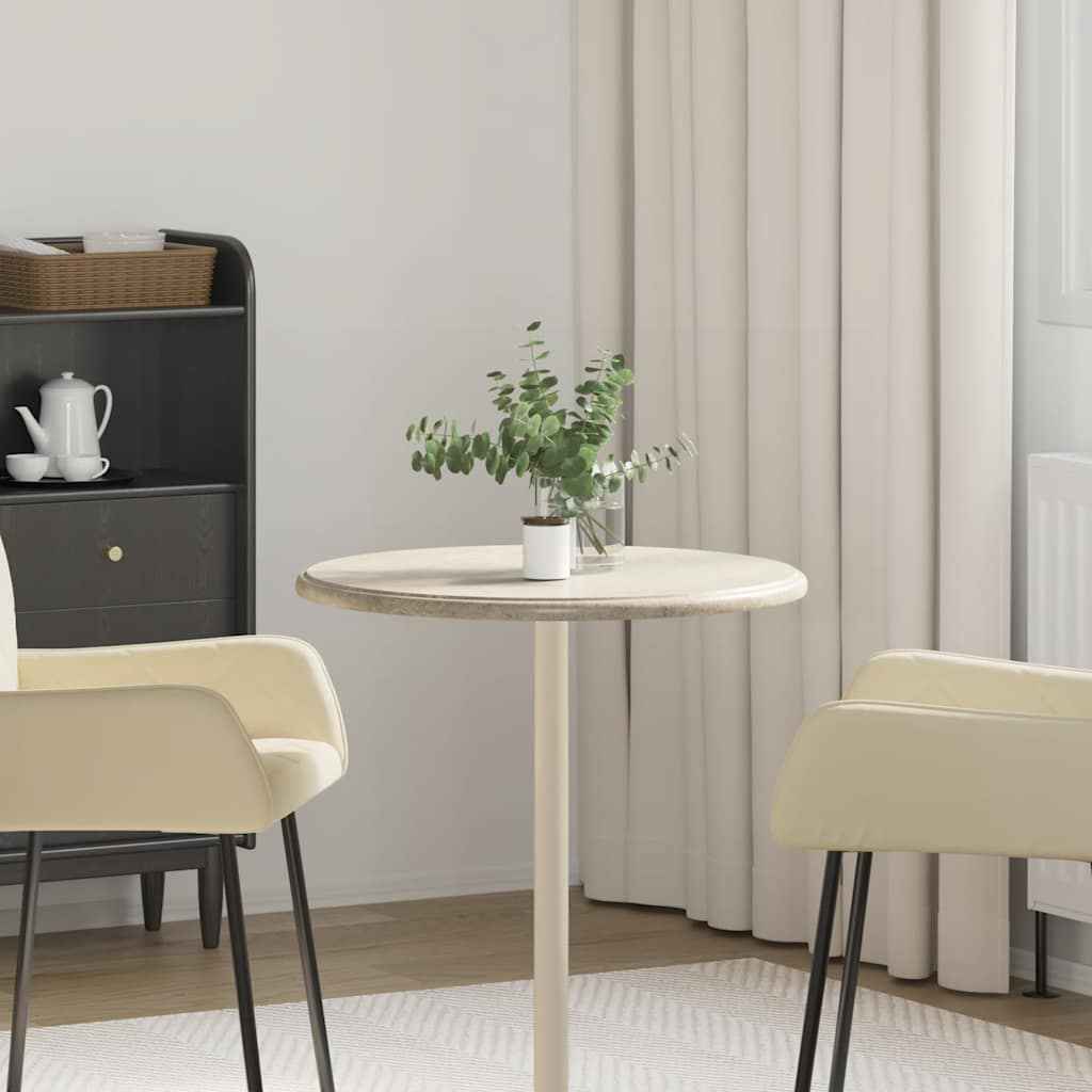 vidaXL Tampo de mesa Ø40x2,5 cm mármore cor creme