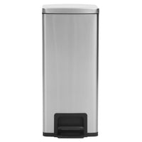 vidaXL Caixote lixo pedal anti-impressão digit. 30L aço inox. prateado