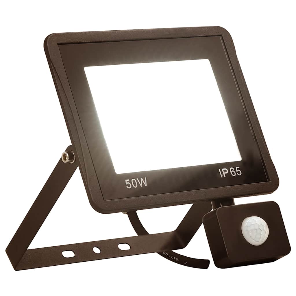 vidaXL Projetor c/ iluminação LED e sensor 10 W branco quente