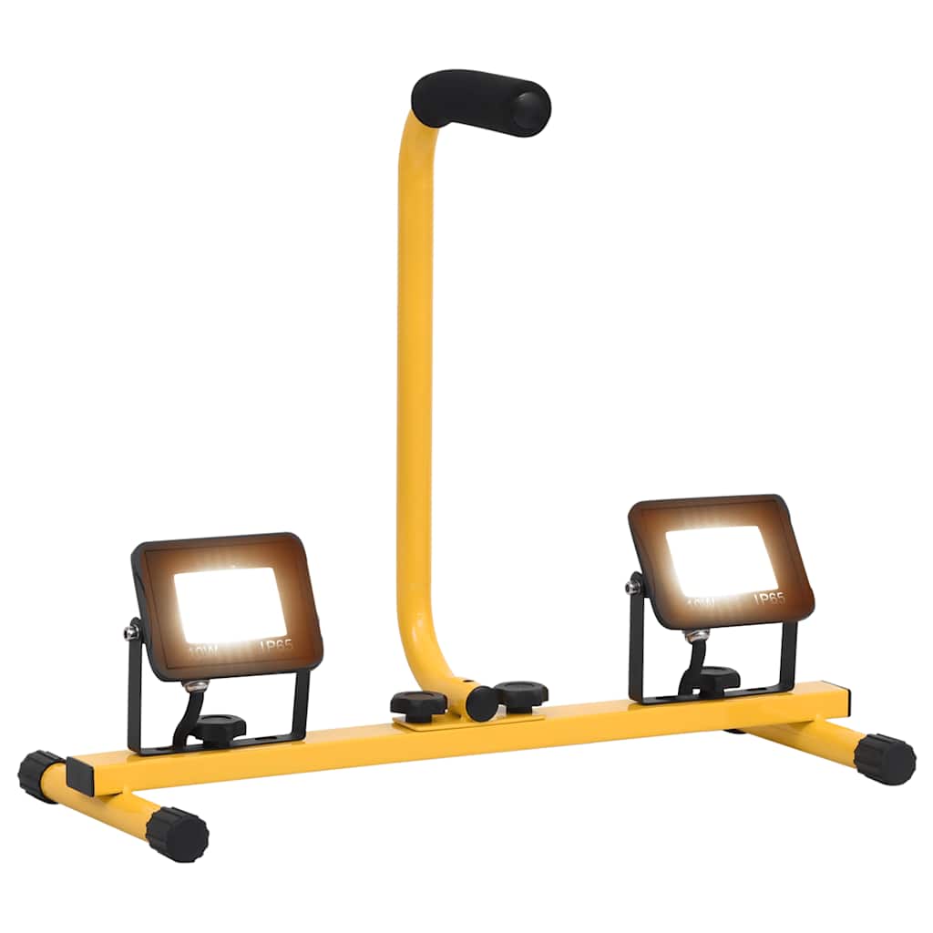 vidaXL Projetor c/ iluminação LED e pega 2x10 W branco quente