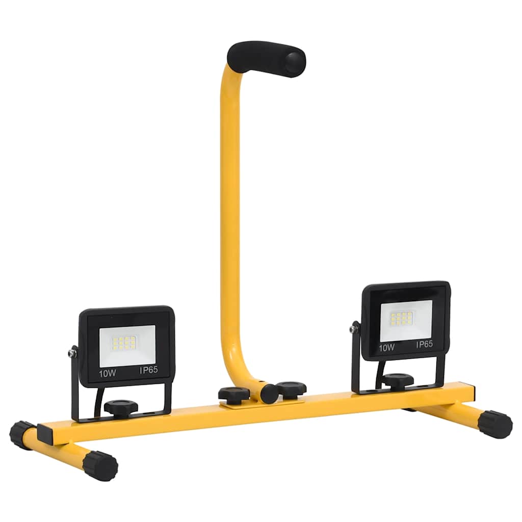 vidaXL Projetor c/ iluminação LED e pega 2x10 W branco quente