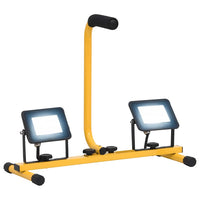 vidaXL Projetor c/ iluminação LED e pega 2x10 W branco quente