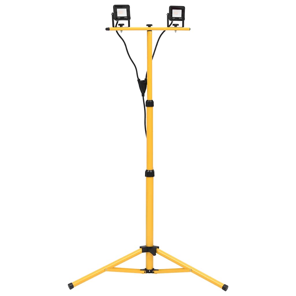 vidaXL Projetor c/ iluminação LED e tripé 2x10 W branco quente