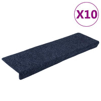 vidaXL Tapetes de escada autoadesivos 15 peças 65x21x4 cm creme com borda retangular