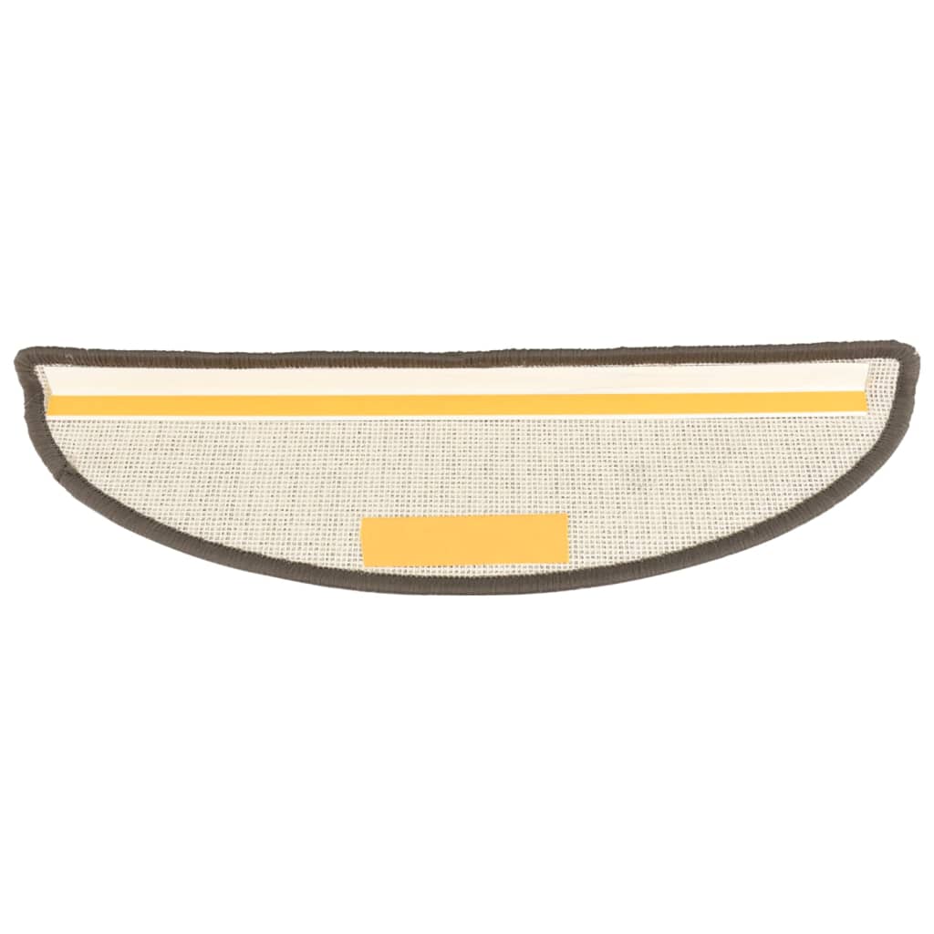 vidaXL Tapetes de escada 15 peças 56x17x3 cm cinza semicircular