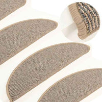 vidaXL Tapetes de escada 15 peças 56x17x3 cm cinza semicircular