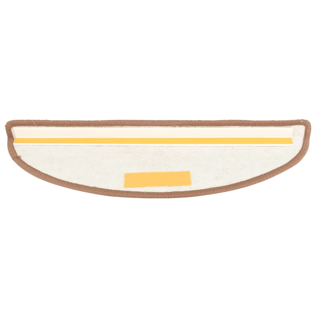 vidaXL Tapete/carpete para degraus 15 pcs 65x21x4 cm castanho