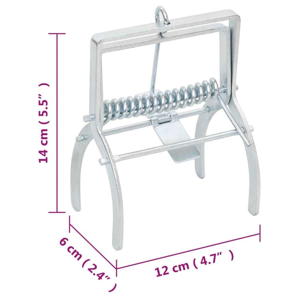 vidaXL Armadilhas para toupeiras 4 pcs aço galvanizado prateado