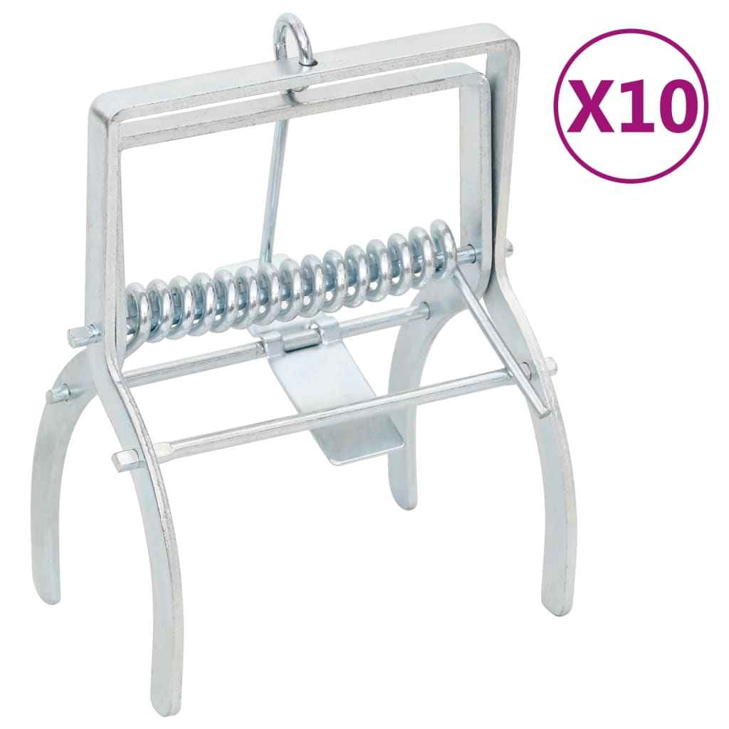 vidaXL Armadilhas para toupeiras 4 pcs aço galvanizado prateado