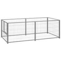 vidaXL Canil para cães 100x100x70 cm aço preto