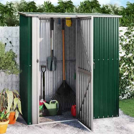 vidaXL Abrigo de jardim verde 180,5x97x209,5 cm aço galvanizado