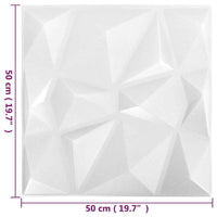 vidaXL Painéis de parede 3D 24 pcs 50x50 cm 6 m² branco diamante