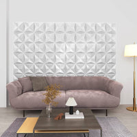 vidaXL Painéis de parede 3D 24 pcs 50x50 cm 6 m² branco diamante