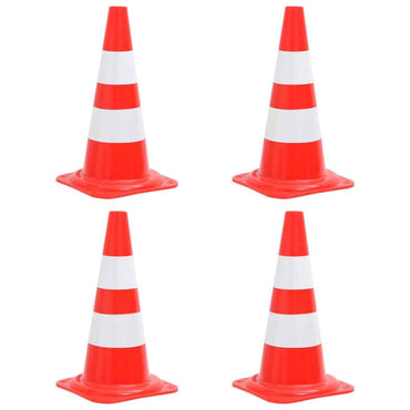 10 cones de sinalização viária reflexivos vermelho e branco, 50 cm