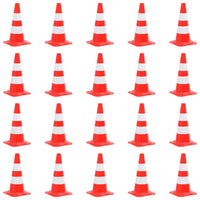 10 cones de sinalização viária reflexivos vermelho e branco, 50 cm