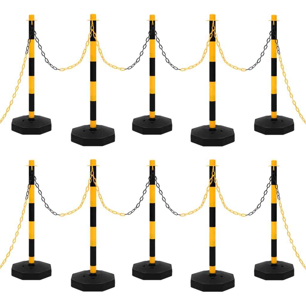 Conjunto poste de cadeia com 10 m de cadeia de plástico