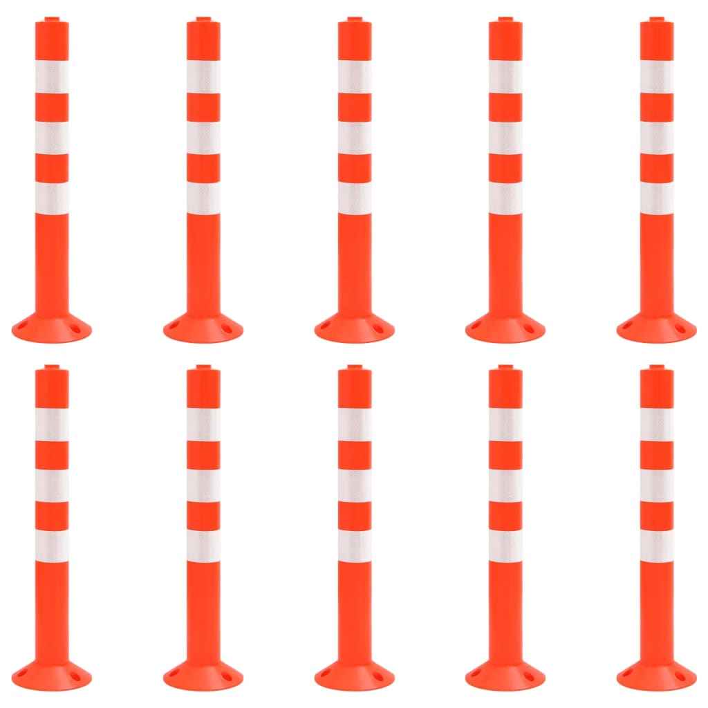 vidaXL Poste de amarração p/ controlo do trânsito 2 pcs plástico 75 cm