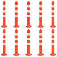 vidaXL Poste de amarração p/ controlo do trânsito 2 pcs plástico 75 cm