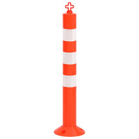 vidaXL Postes amarração p/ controlo trânsito + corrente 10 pcs PE 75cm