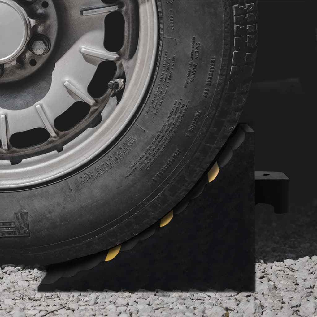 vidaXL Calços para rodas 4 pcs 16x9x9 cm borracha
