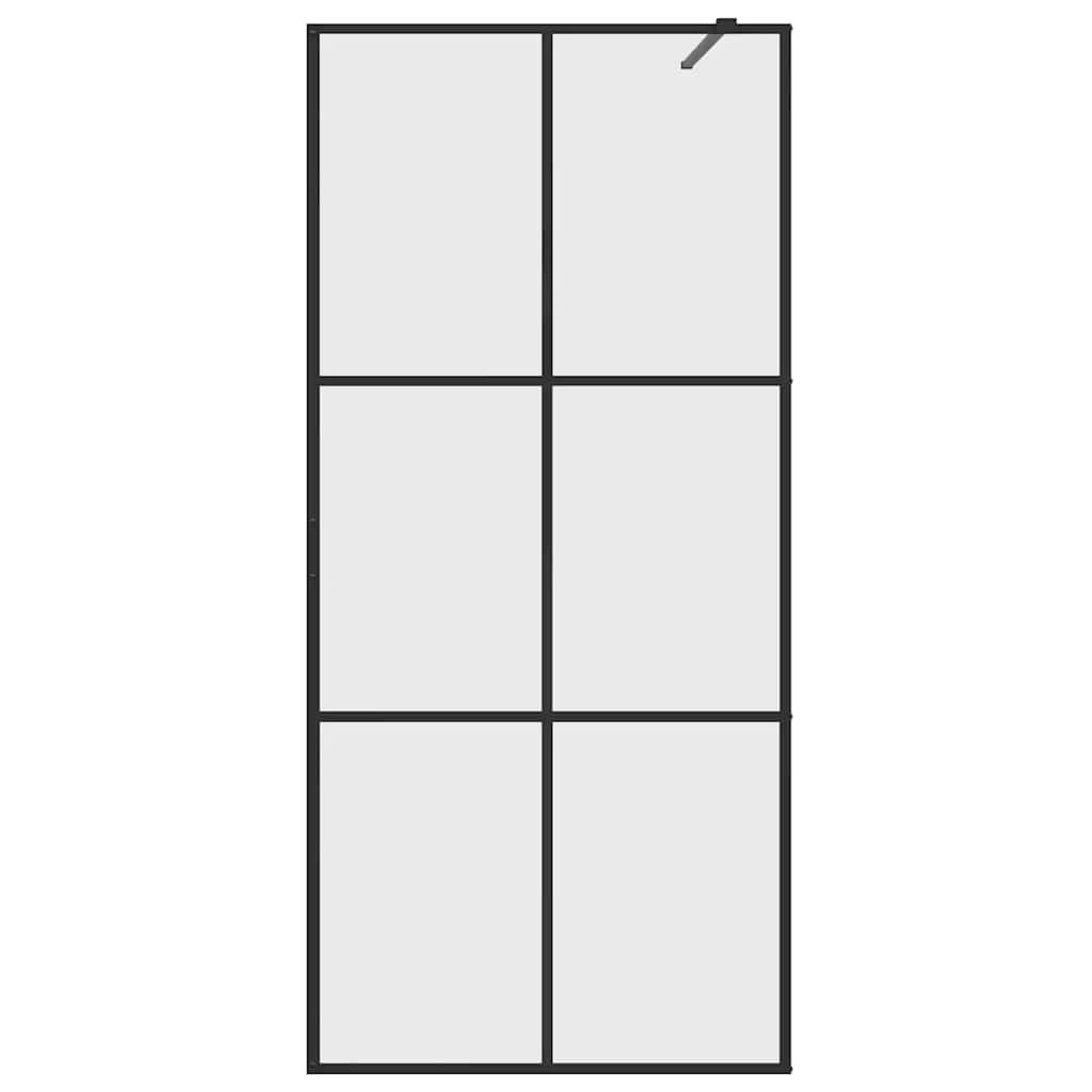 vidaXL Divisória de chuveiro 80x195 cm vidro transparente ESG preto