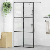 vidaXL Divisória de chuveiro 80x195 cm vidro transparente ESG preto