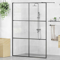 vidaXL Divisória de chuveiro 80x195 cm vidro transparente ESG preto