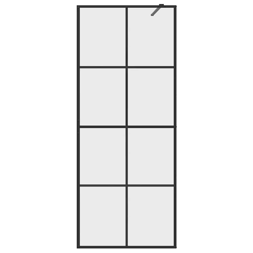 vidaXL Divisória de chuveiro 80x195 cm vidro transparente ESG preto