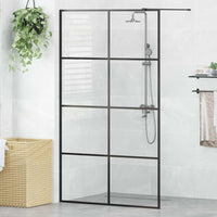 vidaXL Divisória de chuveiro 80x195 cm vidro transparente ESG preto