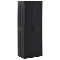 vidaXL Móvel de arrumação para jardim 65x45x88 cm vime PP preto