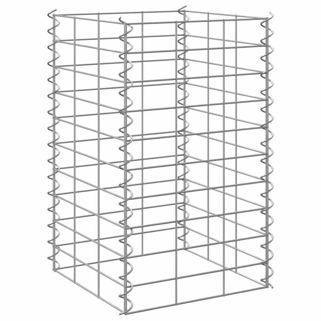 vidaXL Canteiro/gabião elevado 3 pcs 30x30x50 cm ferro