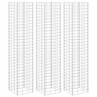 vidaXL Canteiro/gabião elevado 3 pcs 30x30x50 cm ferro