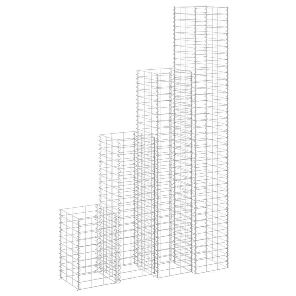 vidaXL Canteiro/gabião elevado 3 pcs 30x30x50 cm ferro