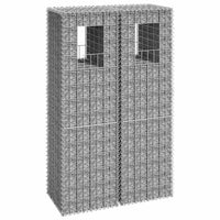 vidaXL Postes/cestos gabião 2 pcs 40x40x60 cm ferro