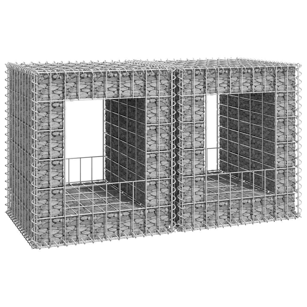 vidaXL Postes/cestos gabião 2 pcs 40x40x60 cm ferro