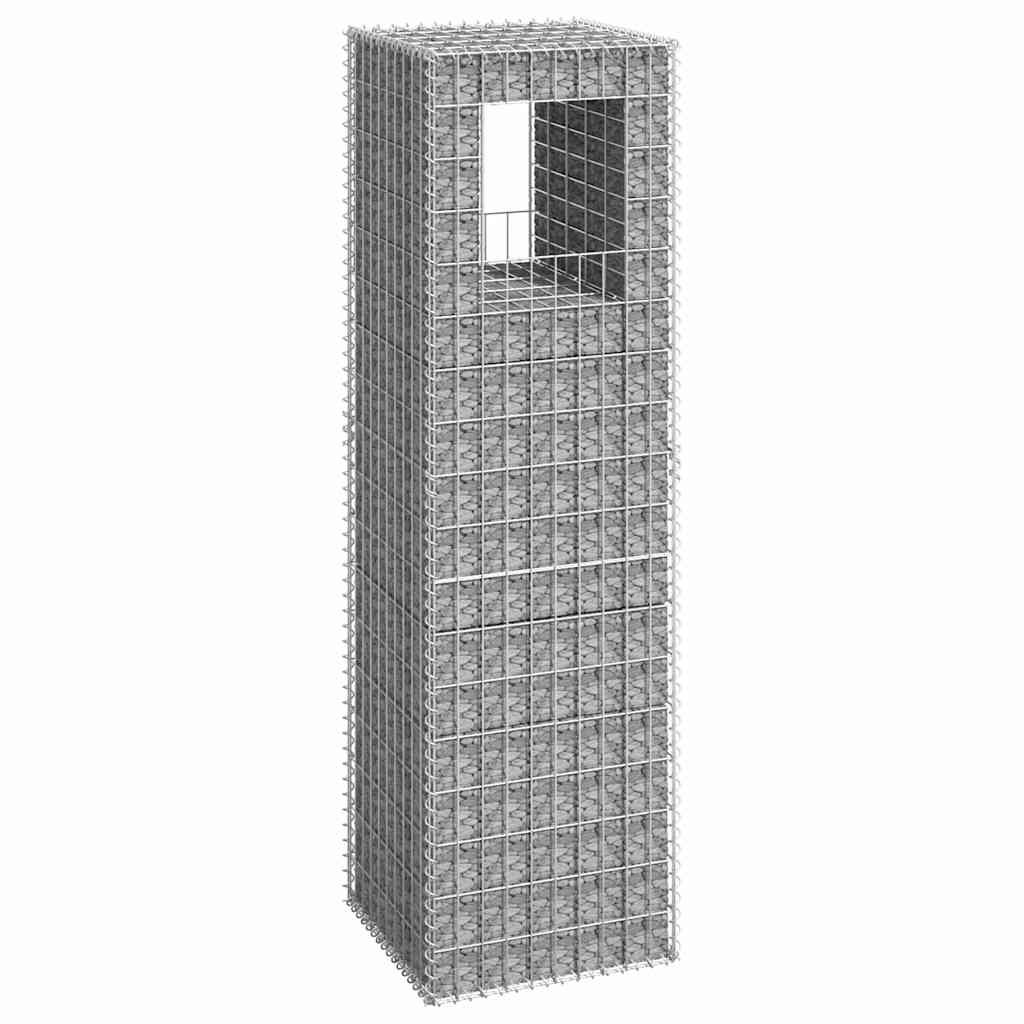 vidaXL Postes/cestos gabião 2 pcs 40x40x60 cm ferro