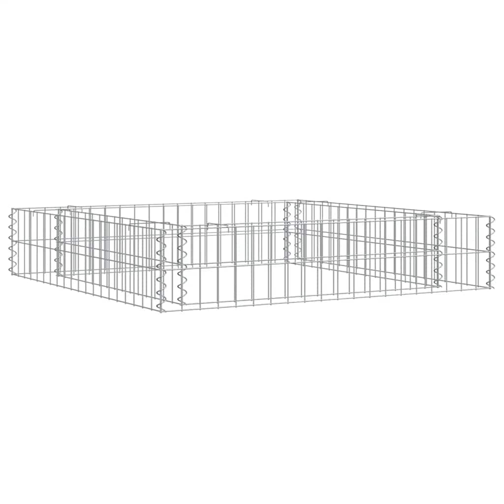 vidaXL Canteiro elevado/cesto gabião 100x100x20 cm aço galvanizado