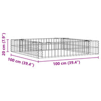 vidaXL Canteiro elevado/cesto gabião 100x100x20 cm aço galvanizado