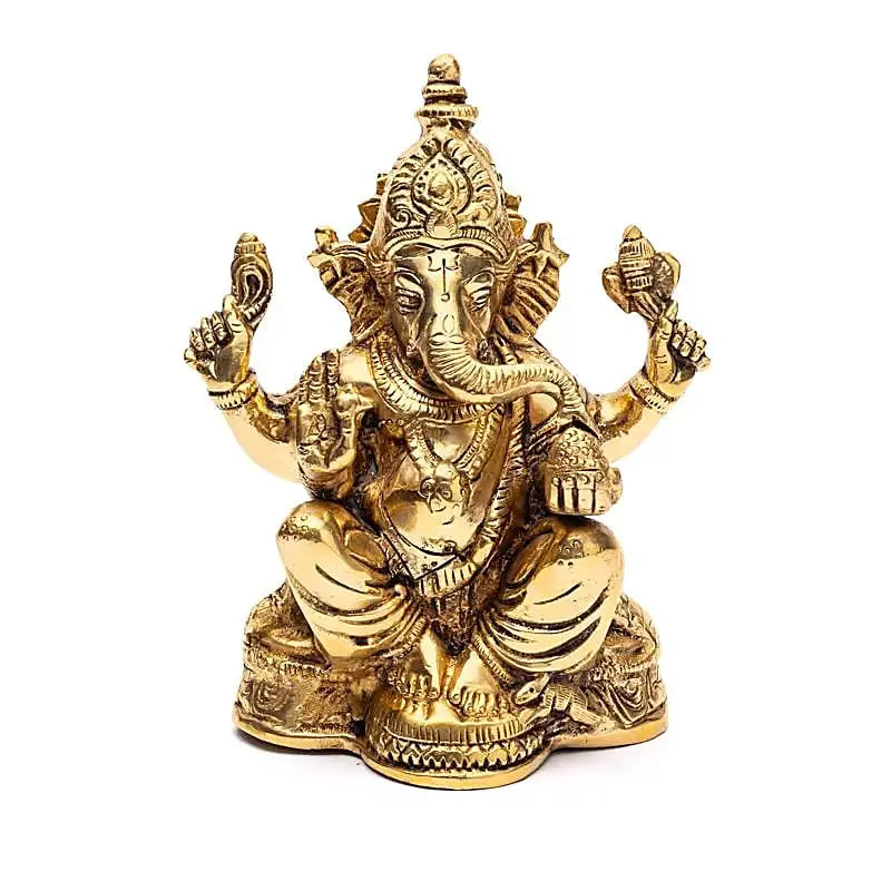 Estátua de Ganesha dourada - 16 cm
