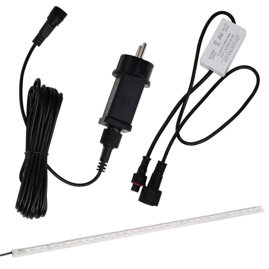 vidaXL Cascata com LEDs RGB 30 cm aço inoxidável
